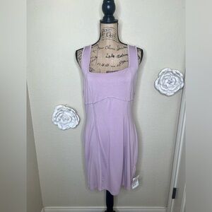 NTM ASOS Lilac Square Neckline Empire Waist Mini Dress NWT Sz 14